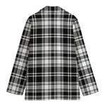 Black And White Plaid Pattern Print Women's Blazer