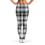Black And White Plaid Pattern Print Women's Leggings