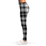 Black And White Plaid Pattern Print Women's Leggings