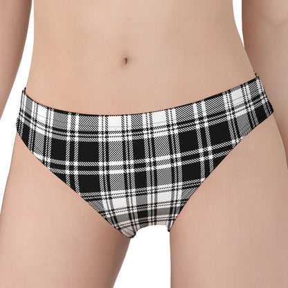 Black And White Plaid Pattern Print Women's Panties