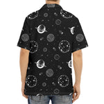 Black And White Planets Pattern Print Aloha Shirt