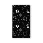 Black And White Planets Pattern Print Baby Crib Sheet