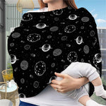 Black And White Planets Pattern Print Baby Seat Cover