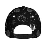 Black And White Planets Pattern Print Baseball Cap