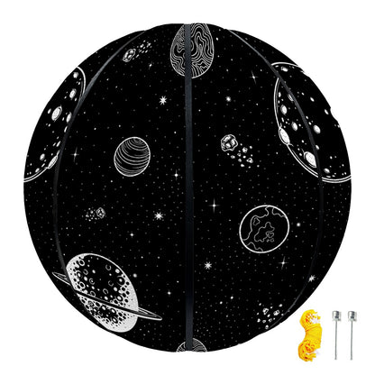 Black And White Planets Pattern Print Basketball