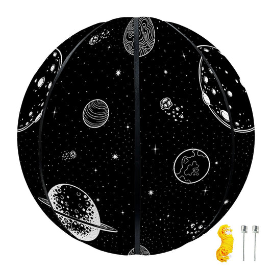 Black And White Planets Pattern Print Basketball