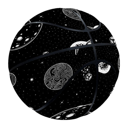 Black And White Planets Pattern Print Basketball