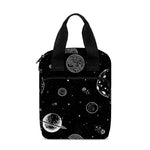 Black And White Planets Pattern Print Bible Tote Bag