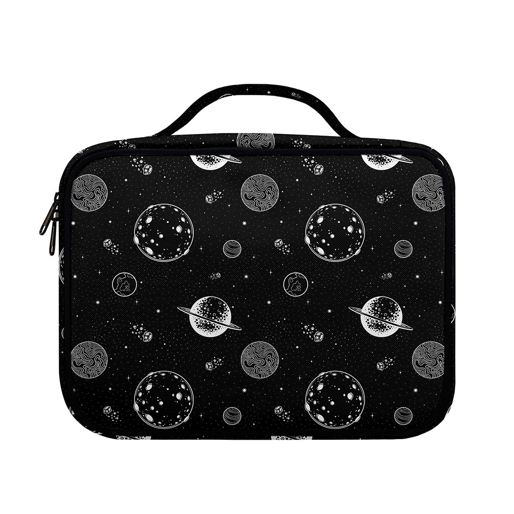 Black And White Planets Pattern Print Briefcase Bible Bag