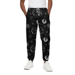 Black And White Planets Pattern Print Cotton Pants