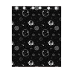 Black And White Planets Pattern Print Curtain
