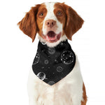 Black And White Planets Pattern Print Dog Bandana