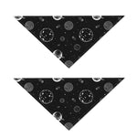 Black And White Planets Pattern Print Dog Bandana