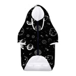Black And White Planets Pattern Print Dog Zip Up Hoodie