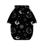 Black And White Planets Pattern Print Dog Zip Up Hoodie