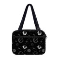 Black And White Planets Pattern Print Double Strap Bible Bag