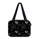 Black And White Planets Pattern Print Double Strap Bible Bag