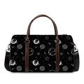 Black And White Planets Pattern Print Duffel Bag