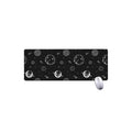 Black And White Planets Pattern Print Extended Mouse Pad