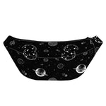 Black And White Planets Pattern Print Fanny Pack