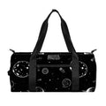 Black And White Planets Pattern Print Gym Bag