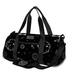 Black And White Planets Pattern Print Gym Bag