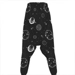 Black And White Planets Pattern Print Hammer Pants