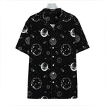 Black And White Planets Pattern Print Hawaiian Shirt