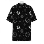 Black And White Planets Pattern Print Hawaiian Shirt