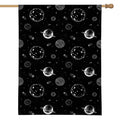 Black And White Planets Pattern Print House Flag