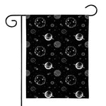 Black And White Planets Pattern Print House Flag