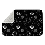 Black And White Planets Pattern Print Indoor Door Mat