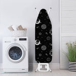 Black And White Planets Pattern Print Ironing Board Cover