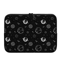 Black And White Planets Pattern Print Laptop Sleeve