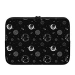 Black And White Planets Pattern Print Laptop Sleeve