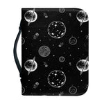 Black And White Planets Pattern Print Leather Bible Cover