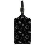 Black And White Planets Pattern Print Luggage Tag