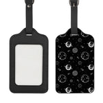 Black And White Planets Pattern Print Luggage Tag