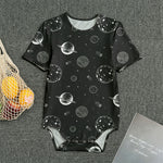 Black And White Planets Pattern Print Men's Bodysuit