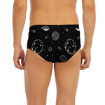 Black And White Planets Pattern Print Men's Briefs