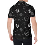 Black And White Planets Pattern Print Men's Shirt