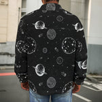 Black And White Planets Pattern Print Men's Shirt Jacket