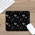 Black And White Planets Pattern Print Mouse Pad