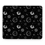 Black And White Planets Pattern Print Mouse Pad