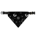Black And White Planets Pattern Print Over The Collar Dog Bandana