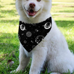Black And White Planets Pattern Print Over The Collar Dog Bandana