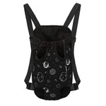 Black And White Planets Pattern Print Pet Carrier Backpack