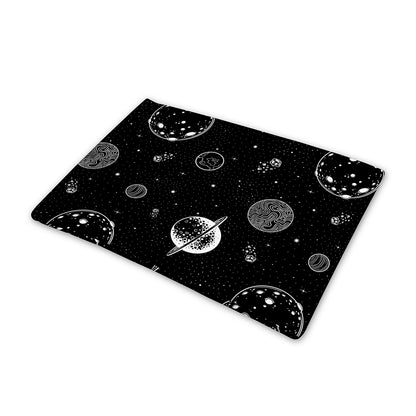 Black And White Planets Pattern Print Pet Cooling Mat Cover