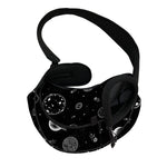 Black And White Planets Pattern Print Pet Sling Carrier