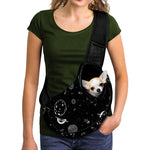 Black And White Planets Pattern Print Pet Sling Carrier